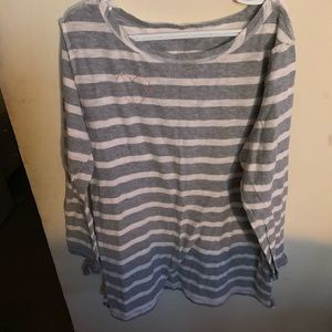 New old navy grey striped top sz small